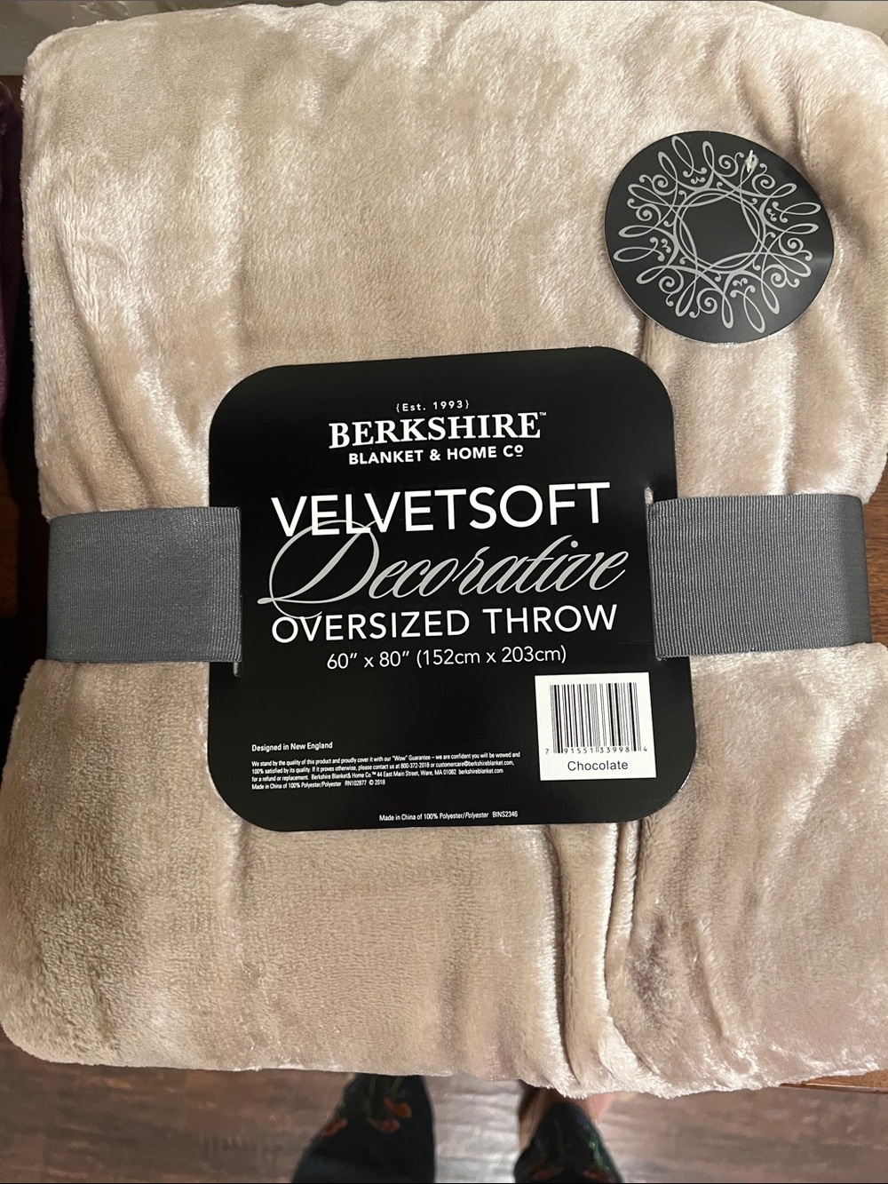 Berkshire VelvetSoft Decorative Oversized Throw - Toupe